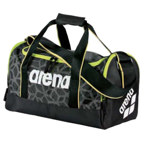 bolso arena negro amarillo fosforito