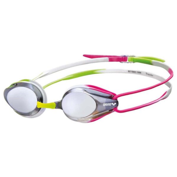Gafas de Natación Arena Tracks Junior Mirror Plata/Verde/Fucsia